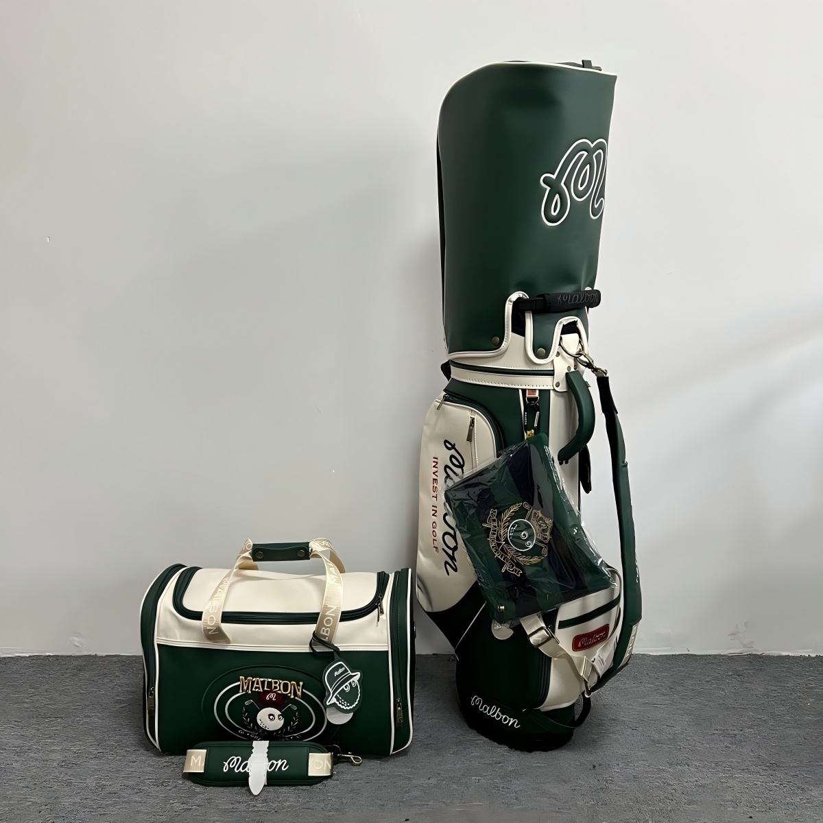 M1001-SET-1 그린 / 레드 캐디백&보스턴백2종세트 말본  280000원