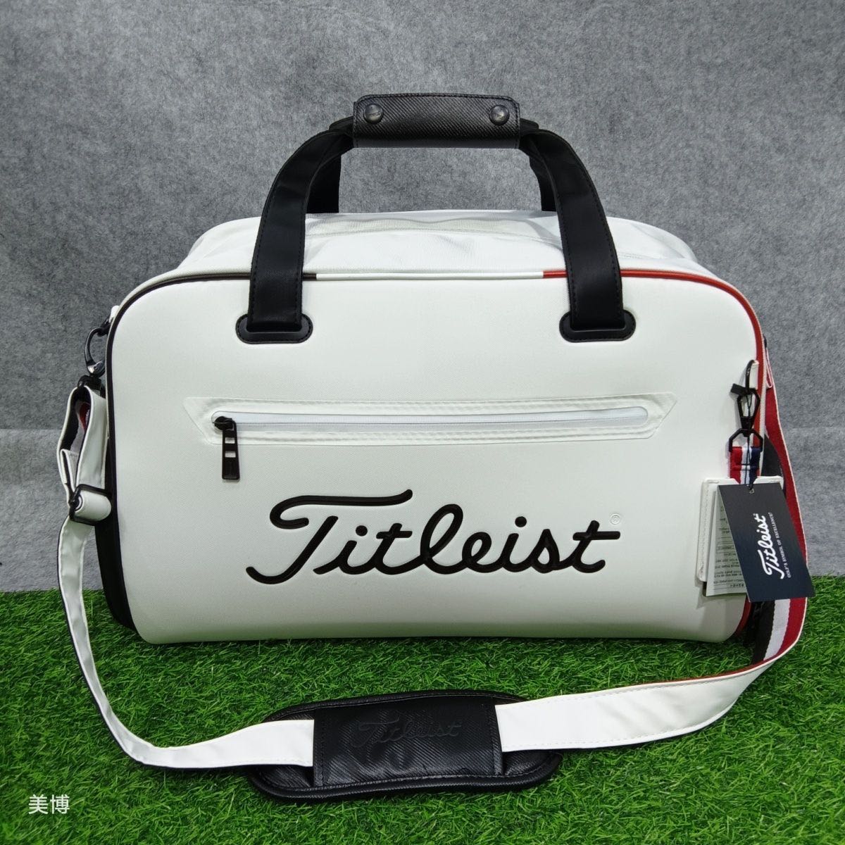 T1002-BB-6 화이트 / 블랙 타이틀 보스턴백 116000원