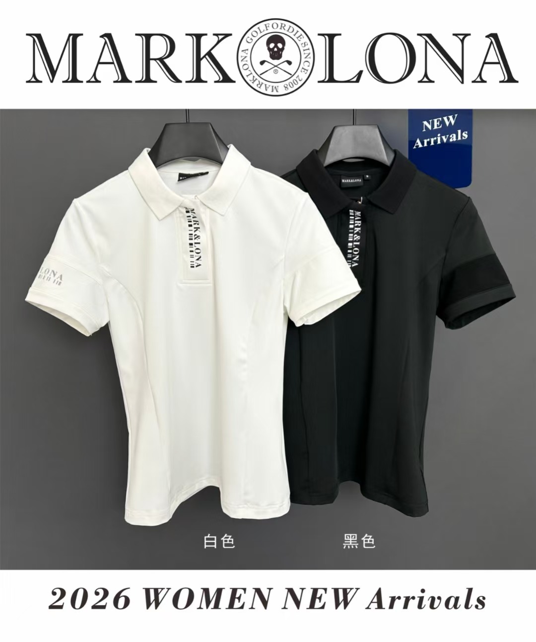 MK3002 마크앤로나 여자 반플 티 화이트/블랙