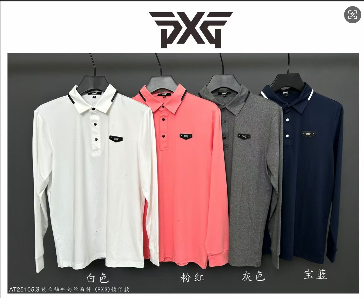 PX2005 PXG 남자 긴팔 티 화이트/핑크/블루/그레이