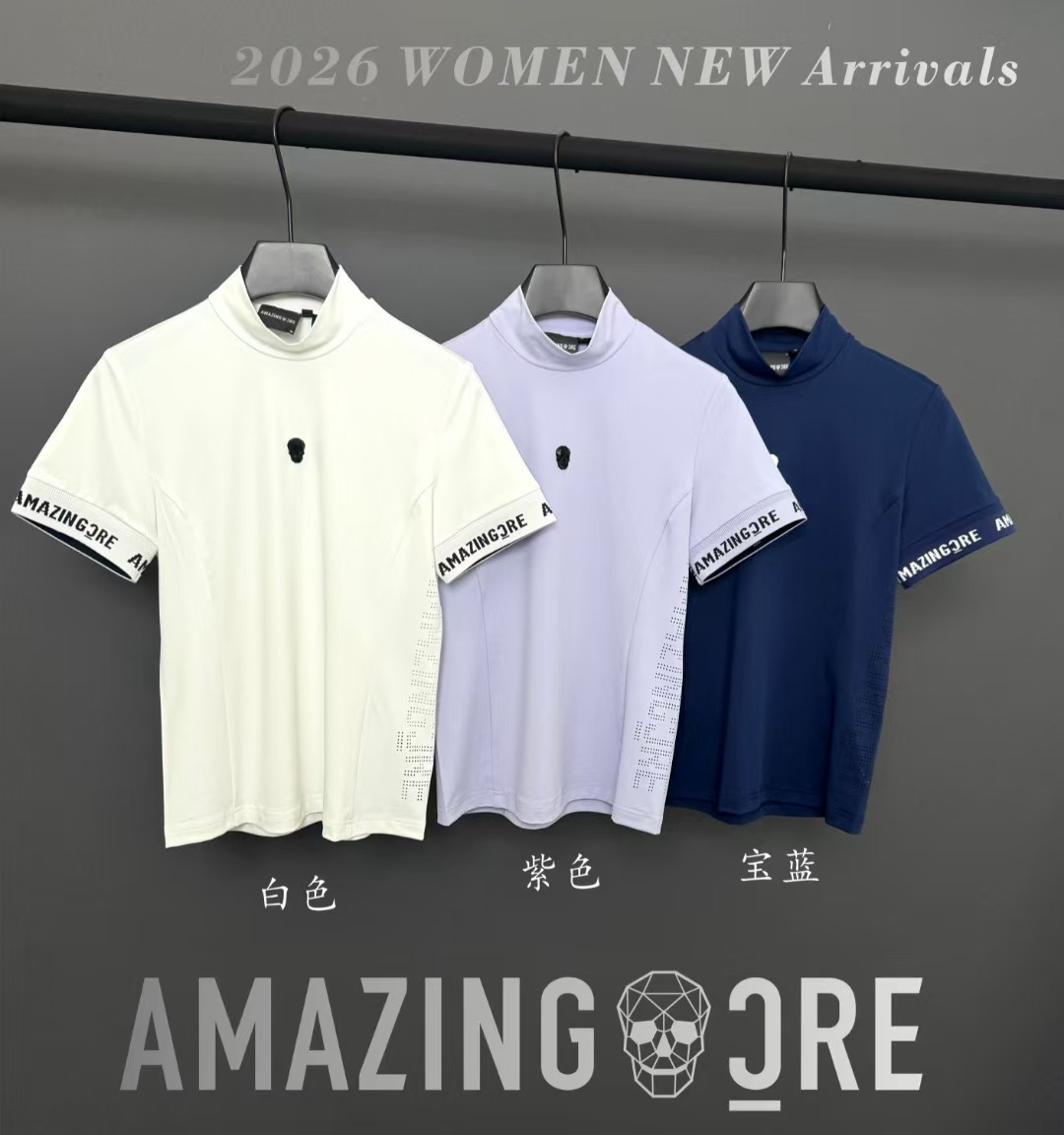 AMG3004 어메이징 여자 반팔 티 화이트/퍼플/블루