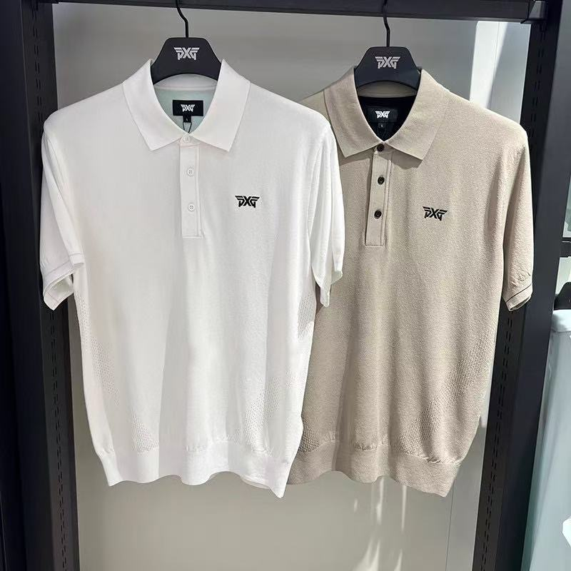 PX2027 PXG 남자 반팔 니트 티 화이트/카키 76000원
