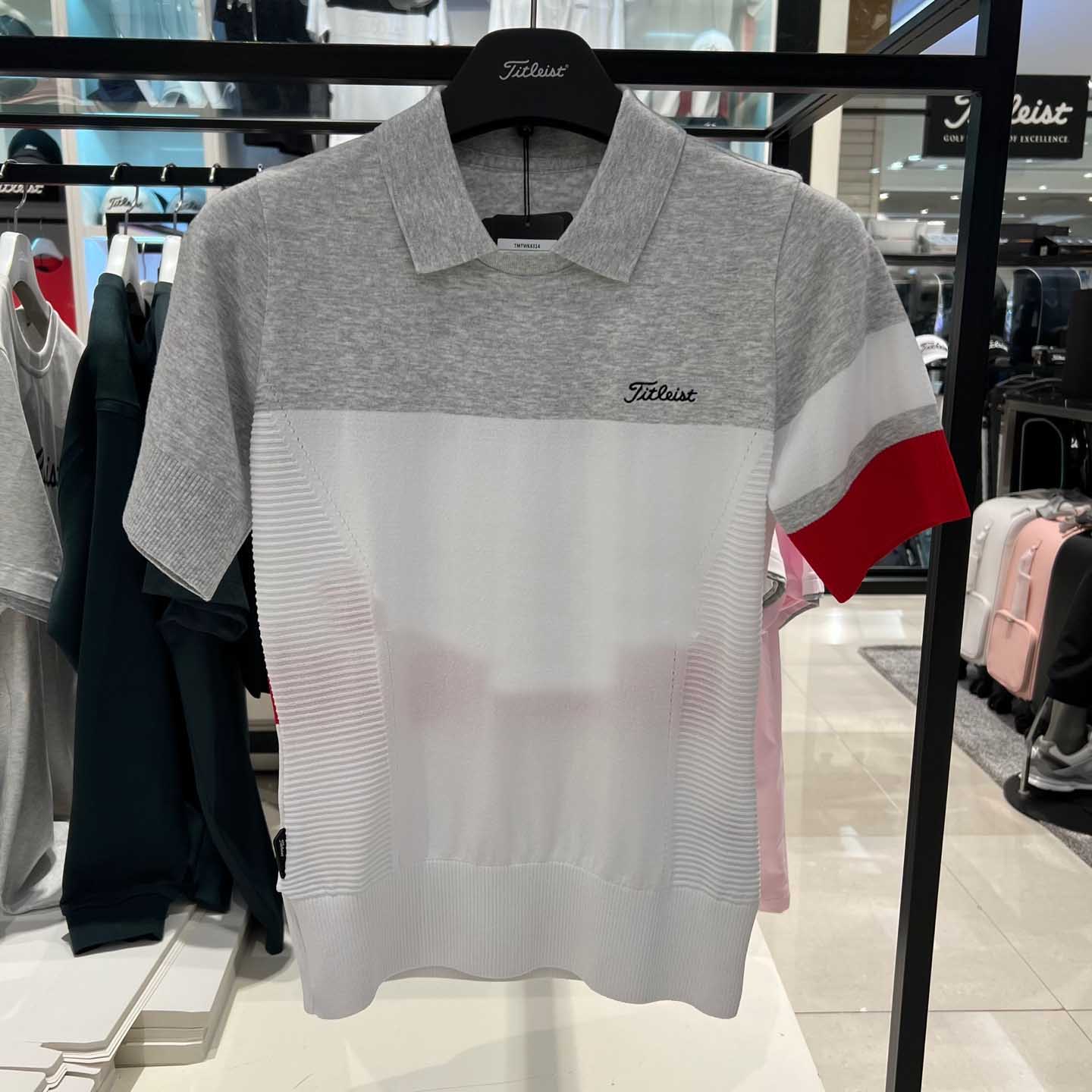 T3021 타이틀 여자 반팔 니트 티 블랙&화이트/그레이&화이트 75000원