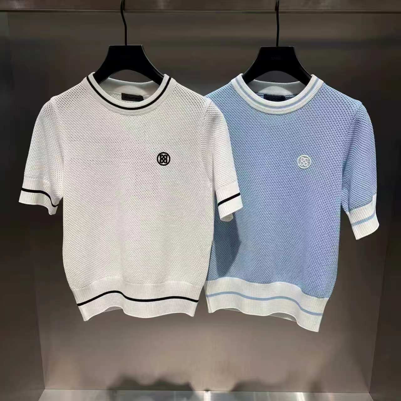 GF3035 지포어 여사 반팔니트 티  화이트/블루 75000원