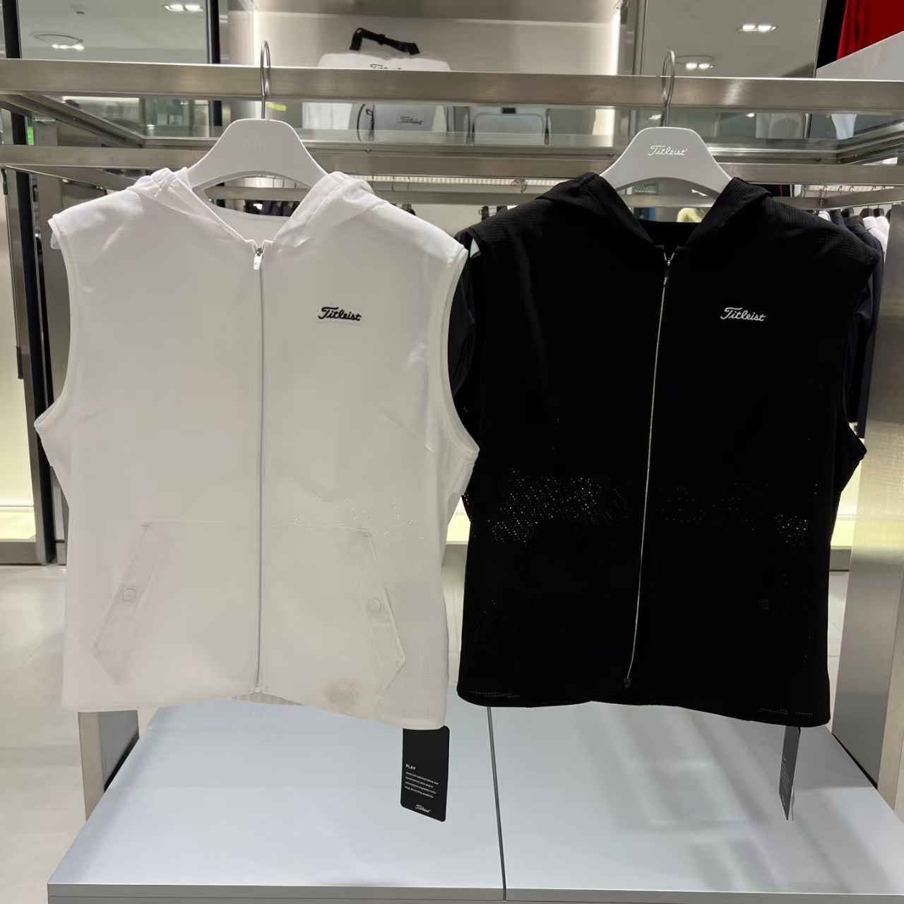 T3035 타이틀 여자 봄여름 조끼 화이트/블랙 89000원